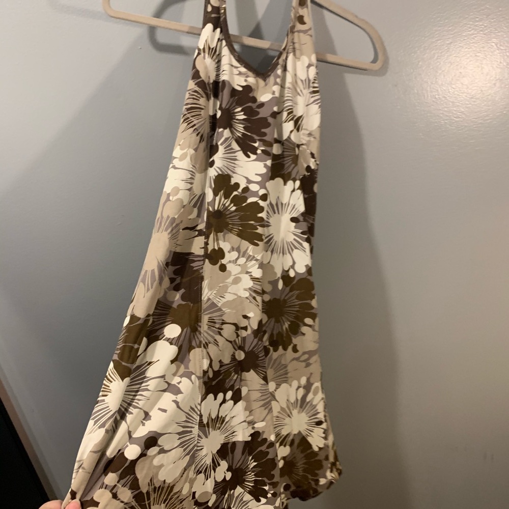 Floral halter style sporty quick dry dress womens small Y2K